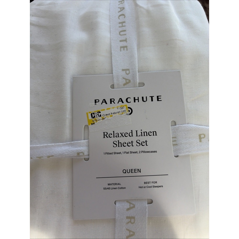 Queen Relaxed Linen Sheet Set White - Parachute